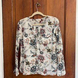 LOFT Floral Blouse - Size S